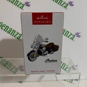 Hallmark Keepsake Christmas Ornament 2022 Indian Chief Vintage Motorcycle